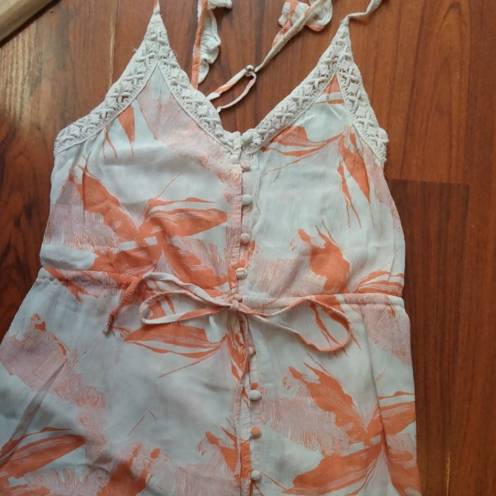 Roxy Vibrant Orange and White Maxi Dress - Picture 2 of 9